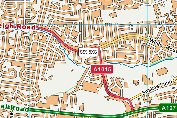 SS9 5XG map - OS VectorMap District (Ordnance Survey)