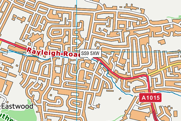 SS9 5XW map - OS VectorMap District (Ordnance Survey)