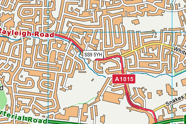 SS9 5YH map - OS VectorMap District (Ordnance Survey)