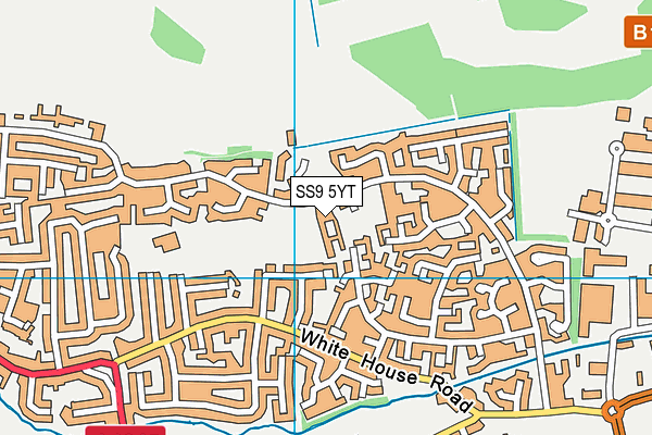 SS9 5YT map - OS VectorMap District (Ordnance Survey)