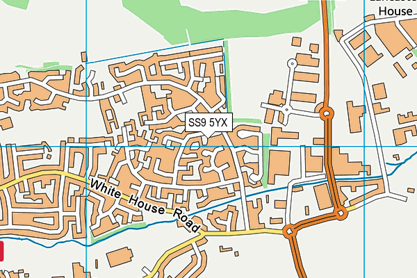 SS9 5YX map - OS VectorMap District (Ordnance Survey)