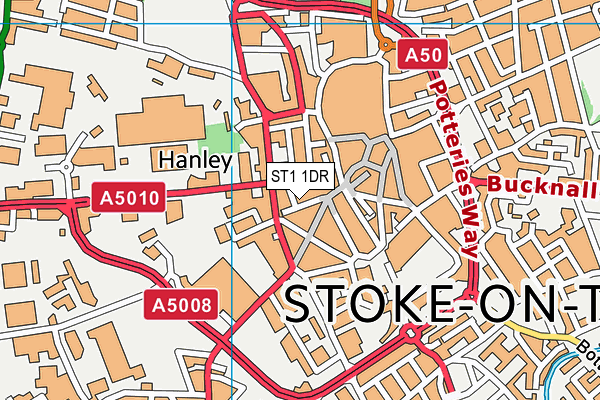 ST1 1DR map - OS VectorMap District (Ordnance Survey)