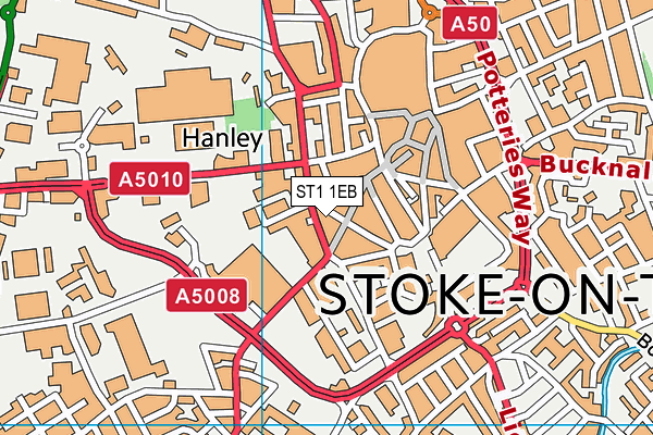 ST1 1EB map - OS VectorMap District (Ordnance Survey)