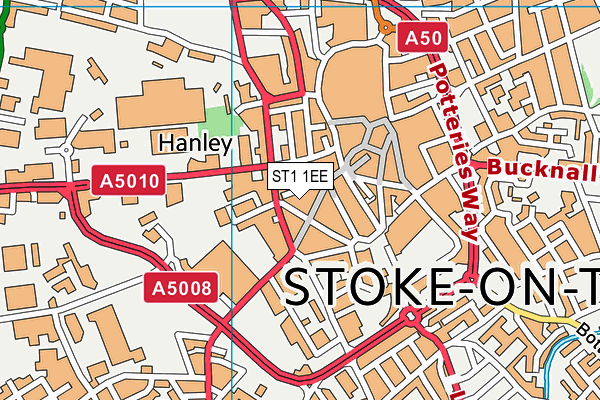 ST1 1EE map - OS VectorMap District (Ordnance Survey)