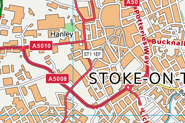 ST1 1EF map - OS VectorMap District (Ordnance Survey)