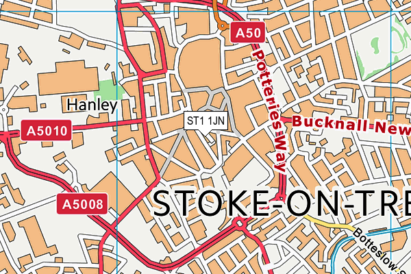 ST1 1JN map - OS VectorMap District (Ordnance Survey)