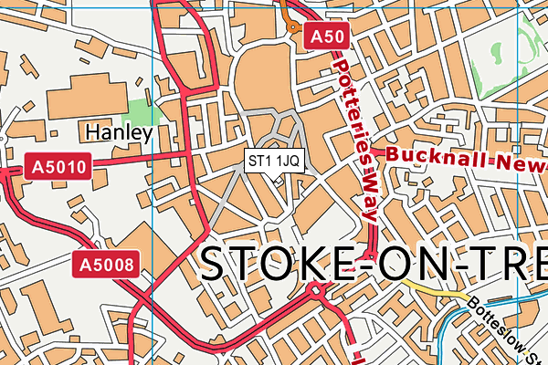 ST1 1JQ map - OS VectorMap District (Ordnance Survey)