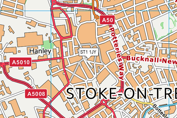 ST1 1JY map - OS VectorMap District (Ordnance Survey)