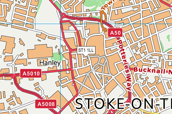 ST1 1LL map - OS VectorMap District (Ordnance Survey)