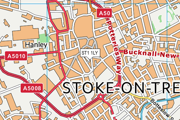 ST1 1LY map - OS VectorMap District (Ordnance Survey)