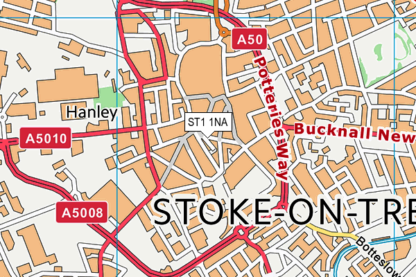 ST1 1NA map - OS VectorMap District (Ordnance Survey)