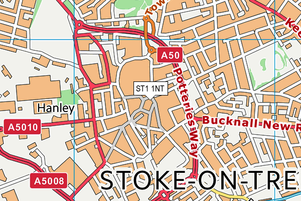 ST1 1NT map - OS VectorMap District (Ordnance Survey)