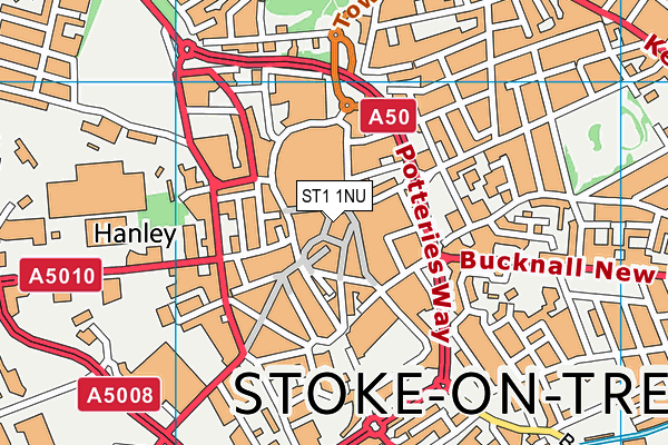 ST1 1NU map - OS VectorMap District (Ordnance Survey)