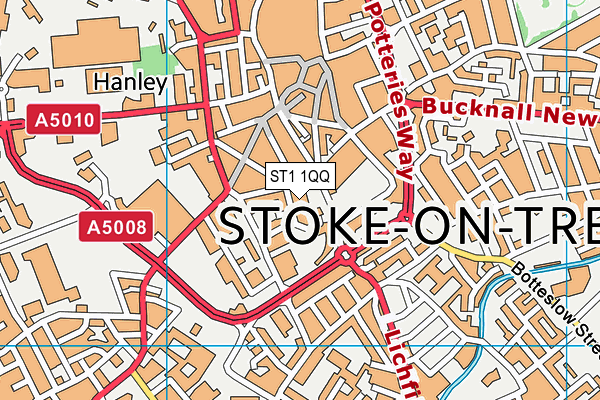 ST1 1QQ map - OS VectorMap District (Ordnance Survey)