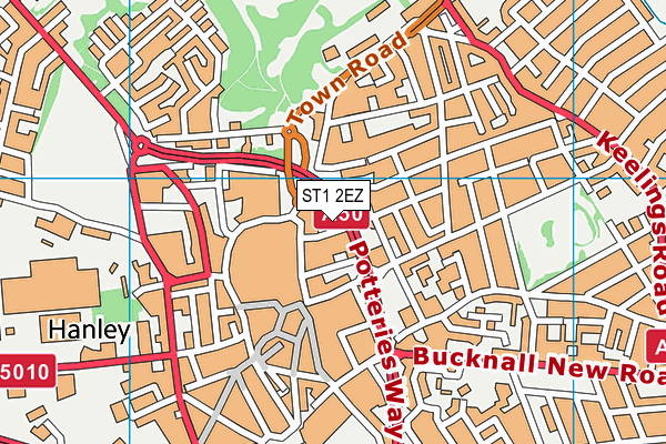 ST1 2EZ map - OS VectorMap District (Ordnance Survey)