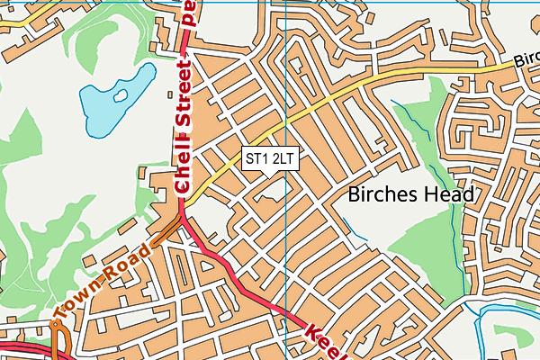 ST1 2LT map - OS VectorMap District (Ordnance Survey)