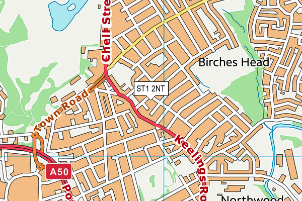 ST1 2NT map - OS VectorMap District (Ordnance Survey)