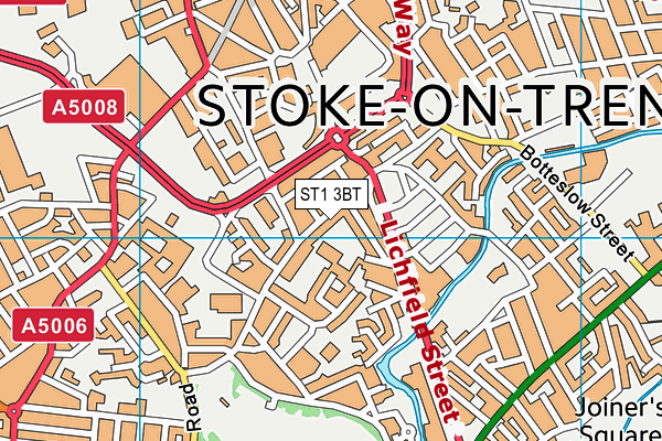 ST1 3BT map - OS VectorMap District (Ordnance Survey)