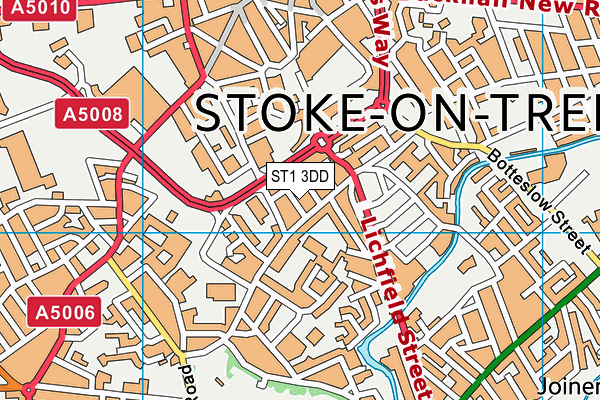 ST1 3DD map - OS VectorMap District (Ordnance Survey)