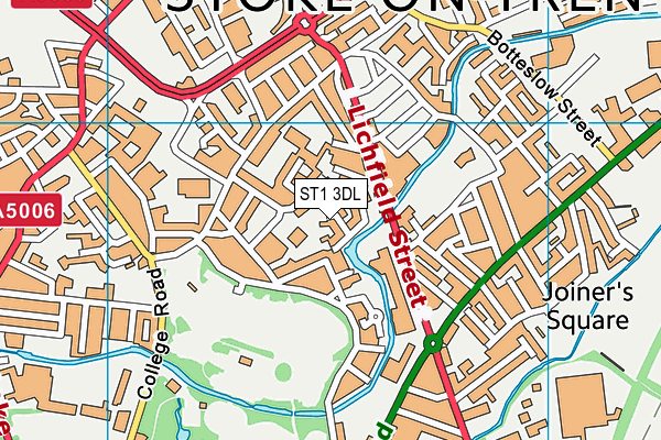 ST1 3DL map - OS VectorMap District (Ordnance Survey)