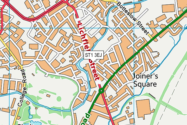 ST1 3EJ map - OS VectorMap District (Ordnance Survey)