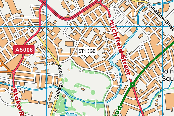 ST1 3GB map - OS VectorMap District (Ordnance Survey)
