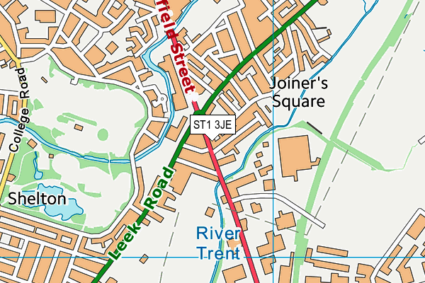 ST1 3JE map - OS VectorMap District (Ordnance Survey)