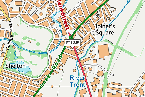 ST1 3JF map - OS VectorMap District (Ordnance Survey)