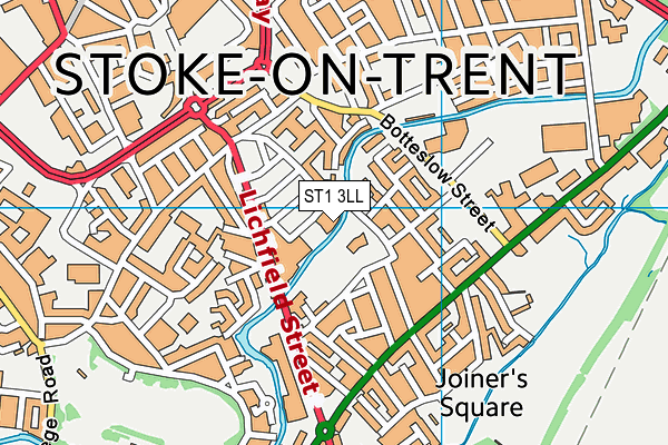 ST1 3LL map - OS VectorMap District (Ordnance Survey)