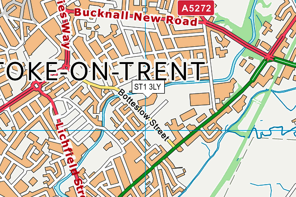 ST1 3LY map - OS VectorMap District (Ordnance Survey)