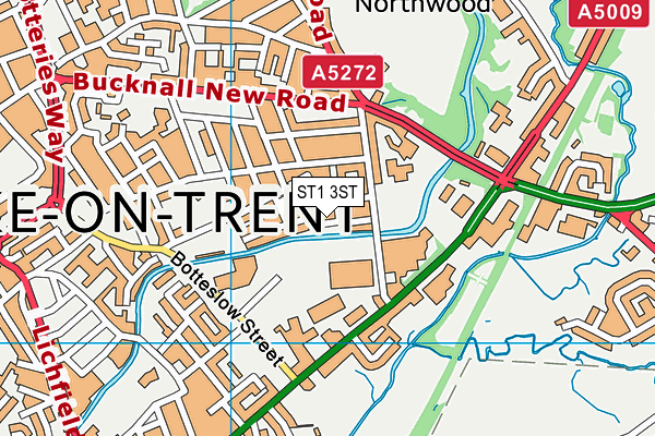 ST1 3ST map - OS VectorMap District (Ordnance Survey)