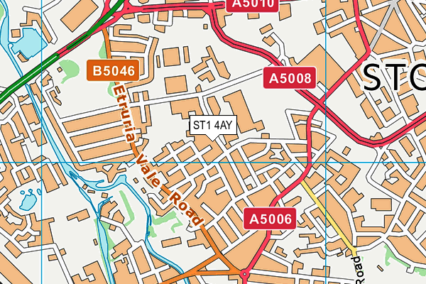 ST1 4AY map - OS VectorMap District (Ordnance Survey)