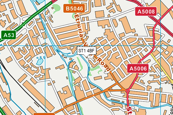ST1 4BF map - OS VectorMap District (Ordnance Survey)