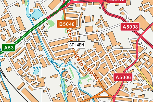 ST1 4BN map - OS VectorMap District (Ordnance Survey)