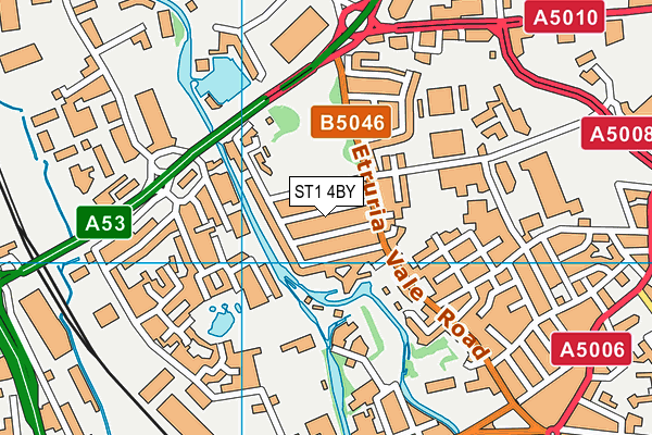 ST1 4BY map - OS VectorMap District (Ordnance Survey)