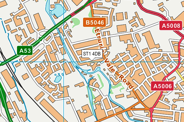 ST1 4DB map - OS VectorMap District (Ordnance Survey)