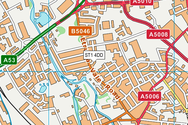ST1 4DD map - OS VectorMap District (Ordnance Survey)