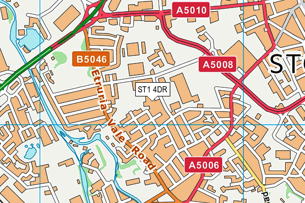 ST1 4DR map - OS VectorMap District (Ordnance Survey)