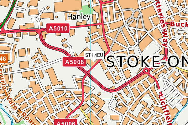 ST1 4EU map - OS VectorMap District (Ordnance Survey)