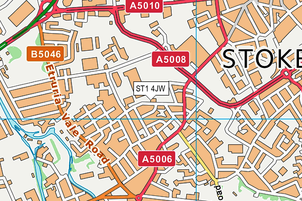 ST1 4JW map - OS VectorMap District (Ordnance Survey)