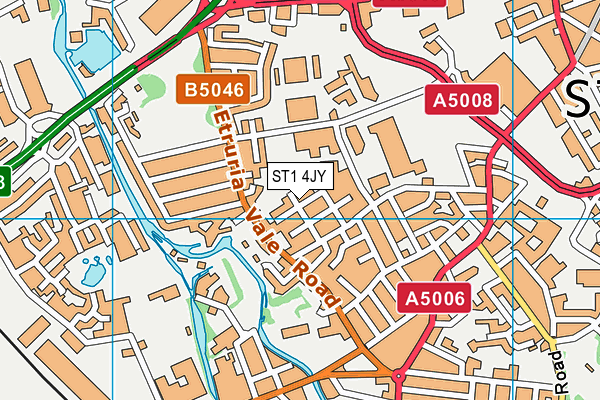 ST1 4JY map - OS VectorMap District (Ordnance Survey)