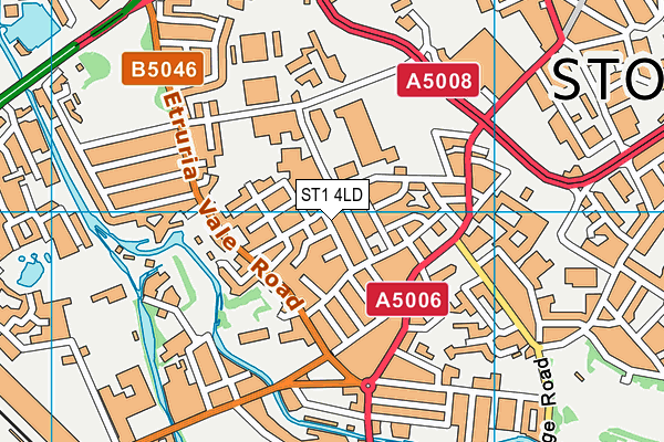 ST1 4LD map - OS VectorMap District (Ordnance Survey)