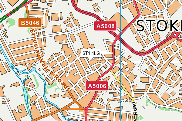ST1 4LG map - OS VectorMap District (Ordnance Survey)