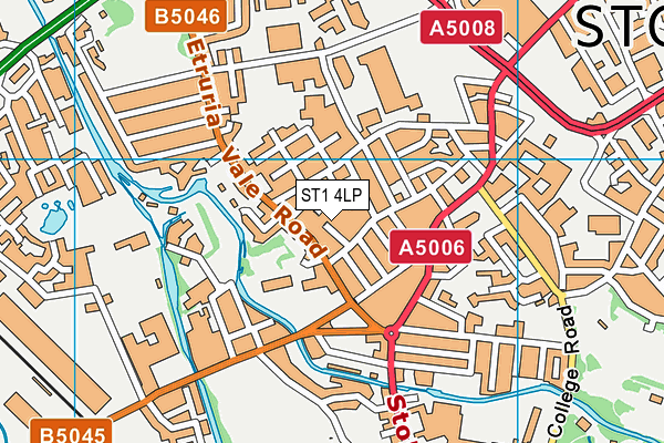 ST1 4LP map - OS VectorMap District (Ordnance Survey)