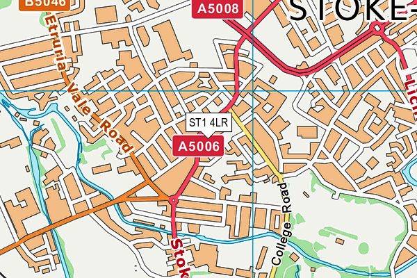 ST1 4LR map - OS VectorMap District (Ordnance Survey)