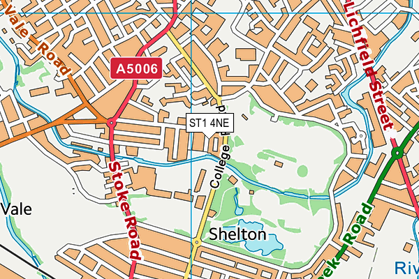 ST1 4NE map - OS VectorMap District (Ordnance Survey)
