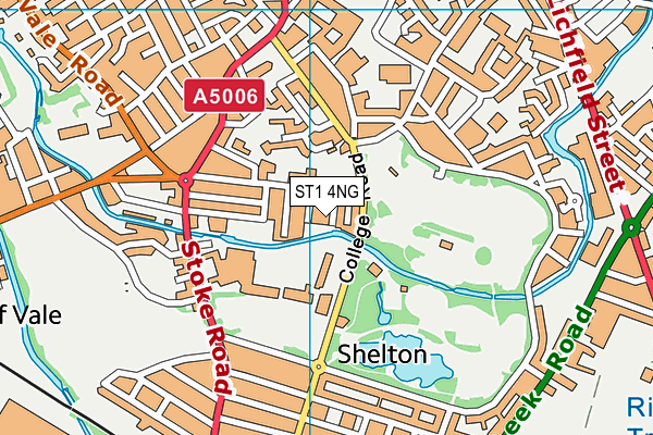 ST1 4NG map - OS VectorMap District (Ordnance Survey)