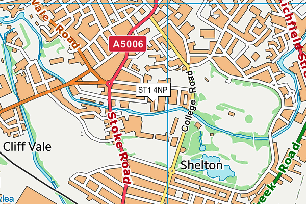 ST1 4NP map - OS VectorMap District (Ordnance Survey)