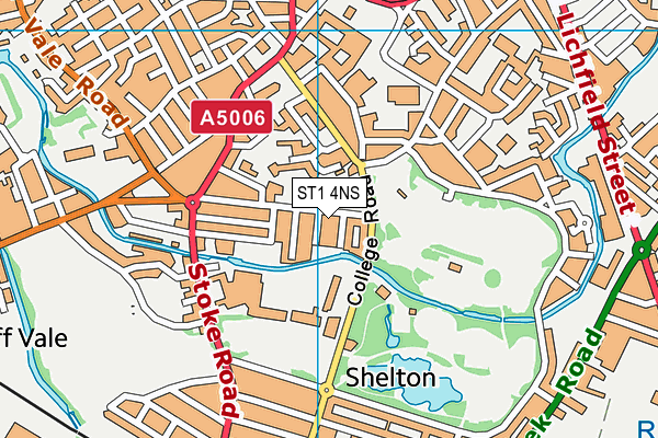 ST1 4NS map - OS VectorMap District (Ordnance Survey)