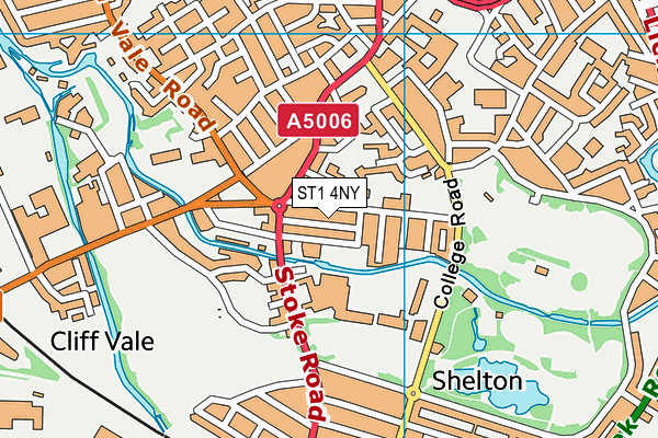 ST1 4NY map - OS VectorMap District (Ordnance Survey)